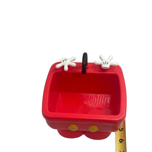 Disney Mickey Mouse Kitchen Sink Ice Cream Dessert Sundae Bowl Dish Red Plastic - Picture 14 of 16